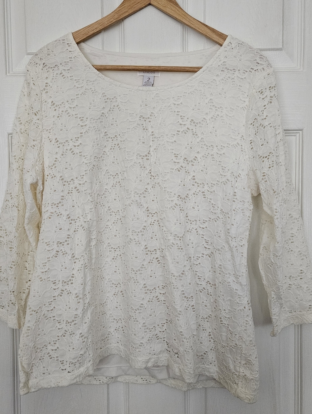 White Lacy Top Chico's Sz 2